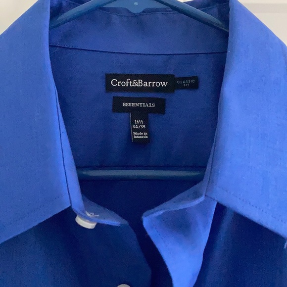 Croft and barrow blue dress shirt 16.5”x 34/35 - Picture 2 of 3